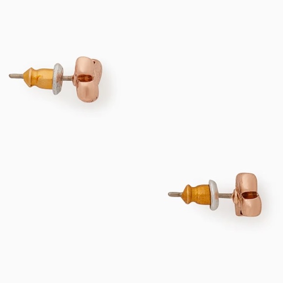 NWT Kate Spade Rose Gold Studded Bows Earrings - Picture 2 of 4